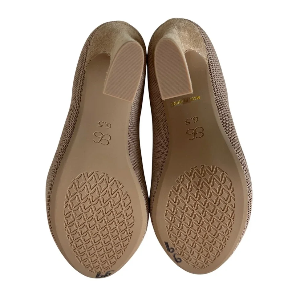 NEW Cosy Island PowerWalk Woven Peep Toe Velvet Heeled Pump in Cream Apricot 6.5